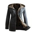 YFPWM Womens Zip Up Hoodies Sweatshirt Winter Warm Coats Leopard Print Jacket Long Sleeve Outerwear Tops Fashion Warm Faux Coat Jacket Winter Leopard Long Sleeve Outerwear S