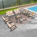 Festival Depot 10-Piece Outdoor Conversation Set Metal in Brown | Wayfair PF22006X2-007X2-K