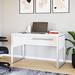 Haaken Furniture Ose Rectangular Writing Desk & Credenza Wood in White | 29 H x 47 W x 24 D in | Wayfair KAL-COMBO-03-WH47