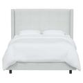 Joss & Main Hanson Upholstered Low Profile Standard Bed Upholstered in White/Black | 56 H x 79 W x 89 D in | Wayfair
