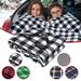 CycloneSound (6 Colors) Electric 12V Heated Fleece Car Plaid Blanket With Controller For Timer & Heat Levels Travel Blanket