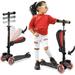 Hurtle 3 Wheeled Stand & Cruise Child/Toddlers Toy Folding Kick Scooters W/ Adjustable Height