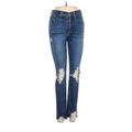 Madewell Jeans - High Rise Skinny Leg Denim: Blue Bottoms - Women's Size 25 - Dark Wash