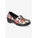 Extra Wide Width Women's Lyndee Slip-Ons by Easy Works by Easy Street® in Multi Dogs Patent (Size 8 WW)