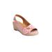 Women's The Zanea Espadrille by Comfortview in Pink Embroidery (Size 12 M)