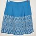 Anthropologie Skirts | Anthropologie Floreat Embroidered Fully Lined Skirt Size 2 | Color: Blue/White | Size: 2