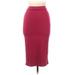 ASOS Casual Midi Skirt Calf Length: Pink Print Bottoms - Women's Size 6