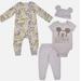 Disney Matching Sets | Disney Mickey Mouse Set Of 3 Matching Outfits Size 6-9 Months | Color: Cream/Tan | Size: 6-9mb