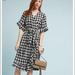 Anthropologie Dresses | Anthropologie Isabella Sinclair Mildred Black White Gingham Wrap Dress Womens Xs | Color: Black/White | Size: Xs