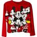 Disney Tops | Disney Mickey & Minnie Mouse Print Cropped Long Sleeves Tee Red Youth L Adult S | Color: Red | Size: Lj