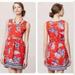 Anthropologie Dresses | Anthropologie Red Floral W/ Stripe Tank Dress Xs | Color: Blue/Red | Size: Xs