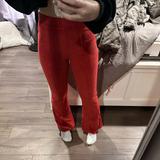 American Eagle Outfitters Pants & Jumpsuits | Aerie Velvet Ribbed Flare Pants | Color: Red | Size: Xs