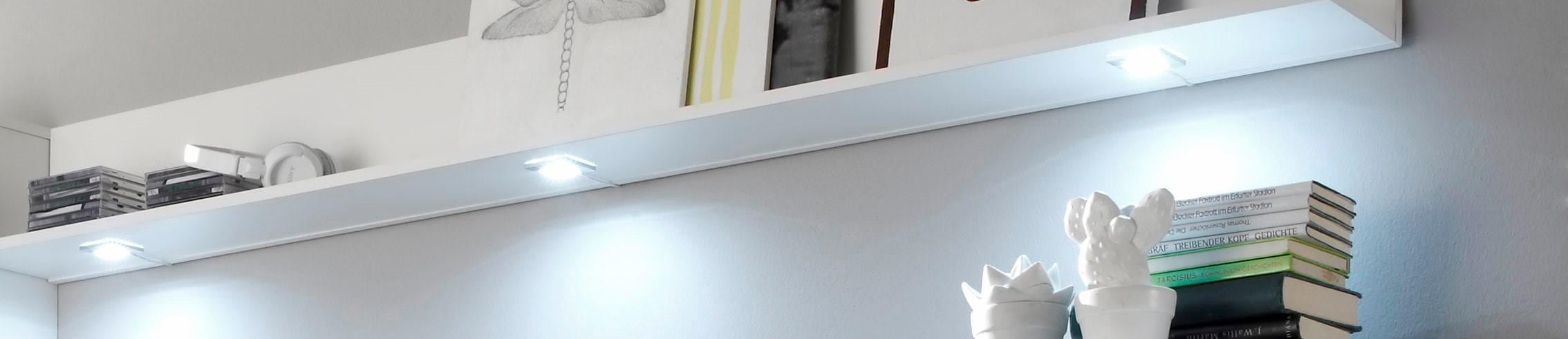 LED Unterbauleuchte TRENDTEAM, weiß (kaltweiß), B:5cm H:0,8cm L:5cm, Leuchten, Möbel Unterbauleuchte, LED Unterbauspots mit kalt-weißem Licht - Mit Fußschalter Image