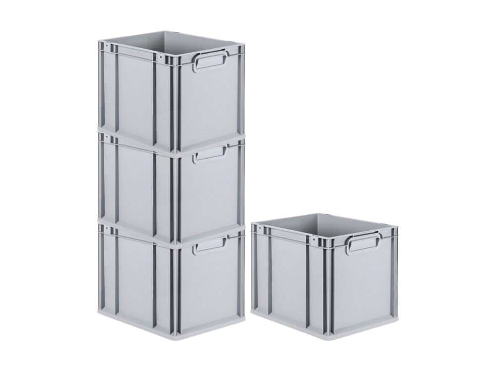 PROREGAL 4x Eurobox NextGen Grip | HxBxT 32x30x40cm | 30 Liter | Griffe geschlossen | Glatter Boden | Eurobehälter Image