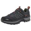Wanderschuh CMP "Rigel Low Waterproof", Gr. 45, grau (anthra, grün), Leder, Textil, sportlich, Schuhe, wasserdicht