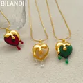 Bilandi-Collier coeur rouge géométrique pour femme bijoux modernes collier JONecklace haute