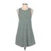 Forever 21 Casual Dress - A-Line Crew Neck Sleeveless: Green Color Block Dresses - Women's Size Small