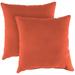 Jordan Manufacturing Sunbrella 16 x 16 Canvas Melon Solid Square Outdoor Throw Pillow (2 Pack)