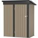 Metal Outdoor Storage Shed 5FT x 3FT Steel Utility Tool Shed Storage House with Door & Lock Metal Sheds Outdoor Storage for Backyard Garden Patio Lawn Brown
