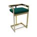 Velvet Barstool 26" Seat Height with Polished Gold Stainless Steel Frame