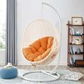 Modway Hide Outdoor Patio Swing Chair With Stand in White Orange