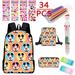 34PCS Mickey Mouse Cartoon Bag Special Laptop Backpack for Teenager Flash Refill|Eraser|Sticker|Pen Style3