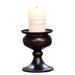 Candlestick with Metal Column Antique Black Candle Holders Flameless Column Candles Iron Metal Stabl Tabletop Centerpieces Vintage Candle Holder 4.1 Candle Holder
