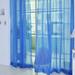 Wozhidaoke Curtains for Living Room 2 Pcs Pure Color Tulle Door Window Curtain Drape Panel Sheer Scarf Valances Curtains for Bedroom Blackout Curtains Dark Blue 27*22*2 Dark Blue