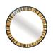 32 Inch Accent Wall Mirror Round Metal Frame with Agate Inspired Pattern- Saltoro Sherpi