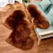 Wozhidaoke Area Rug Wool Imitation Sheepskin Rugs Faux Fur Non Slip Bedroom Shaggy Carpet Mats Outdoor Rug Bathroom Rugs Room Decor Coffee 36*33*4 Coffee