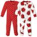 Hudson Baby Infant Girl Plush Sleep and Play Poinsettia 6-9 Months