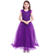 IDOPIP Girls Tulle Maxi Dress Vintage Floral Lace Dance Gown Bridesmaid Wedding Party Dresses