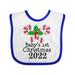 Inktastic Babys 1st Christmas 2022 Candy Cane Boys or Girls Baby Bib