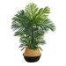 Nearly Natural 40 Areca Artificial Palm Tree in Boho Chic Handmade Cotton & Jute Black Woven Planter UV Resistant (Indoor/Outdoor)