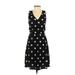 Old Navy Casual Dress - A-Line Plunge Sleeveless: Black Polka Dots Dresses - Women's Size X-Small