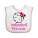 Inktastic Volleyball Butterfly Princess Girls Baby Bib