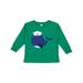 Inktastic Navy Blue Whale With Sailor Hat Sailor Whale Boys or Girls Long Sleeve Toddler T-Shirt