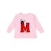 Inktastic Cute Lady Bug Initial M Boys or Girls Long Sleeve Toddler T-Shirt