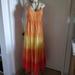 Jessica Simpson Dresses | Nwot Jessica Simpson Orange Yellow Tie Dye Maxi Strap Dress Small | Color: Orange/Yellow | Size: S