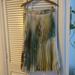 Zara Skirts | Nwot Zara Basic Watercolor Pleated Midi Skirt, Sz L | Color: Cream/Green | Size: L