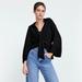 Zara Tops | Nwt Zara Black Cinched Waist Button Down Blouse | Color: Black | Size: S