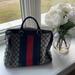 Gucci Bags | Gucci Top Handle Bag - Navy Blue | Color: Blue/Cream | Size: Os