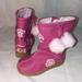 Disney Shoes | Disney Princess Pom Boots Toddler Girl's Sz 6 Light Up Side Zip Pink Pom Pom | Color: Pink | Size: 6bb