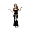 Atosa 72199 Nefertiti Kostüm für Damen, Erwachsene, Königin Pharaona, Ägypten, antikes Kleid, Schwarz und Gold Erwachsenenkostüm, XS/S
