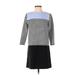 Ann Taylor LOFT Outlet Casual Dress - Shift Crew Neck 3/4 sleeves: Blue Color Block Dresses - Women's Size X-Small