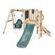 Plum Kids Outdoor Junior Activity Centre Swing and Slide Garden Play Set for Climbing - With Phone, Chalkboard, 4ft Slide, Baby Swing Seat - Children 12 Months Plus