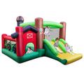 GYMAX Kids Bouncy Castle, 6 in 1 Inflatable Jumping House with Double Slides, Ball Pit Area, Basketball Hoop & 50 Ocean Balls, Children Bounce Playhouse for Outdoor Indoor (without Blower)