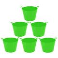 (Set of 6) 42L Litre Large Robust Flexi Tubs Multipurpose Flexible Rubber Storage Container Buckets Garden Trugs Laundry Basket Polyethylene Flex Tub For Home Gardening Toys -Made in UK (Lime Green)