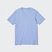 Men's Supima® Cotton V-Neck Short-Sleeve T-Shirt | Blue | 2XS | UNIQLO US