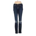 J Brand Jeans - Mid/Reg Rise Skinny Leg Denim: Blue Bottoms - Women's Size 24 - Dark Wash